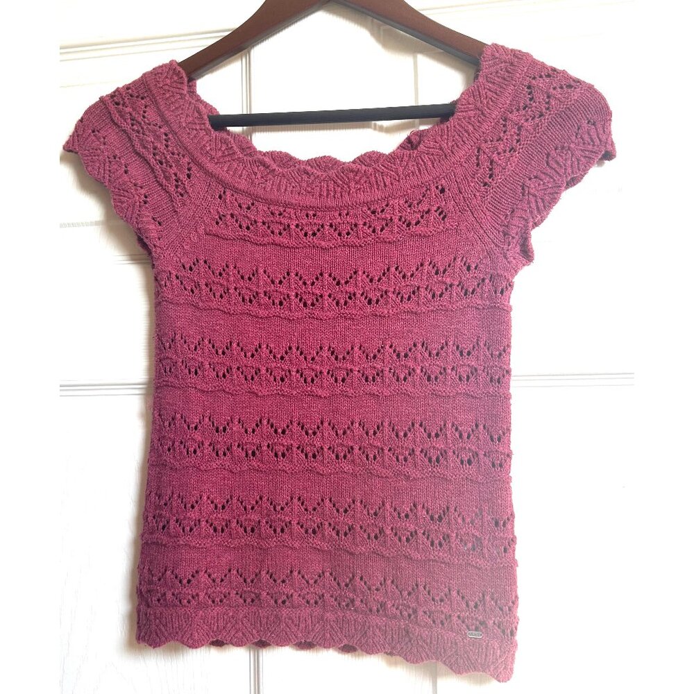 Abercrombie & Fitch Short Sleeve Knit Top Rose XS